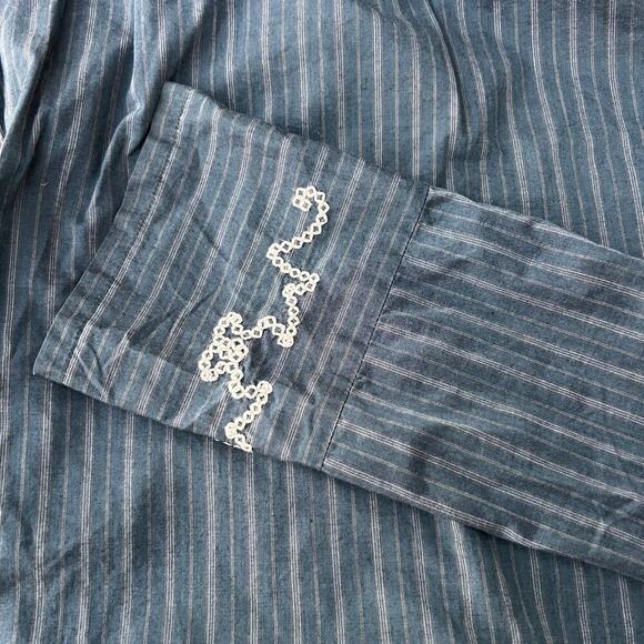 Sundance women’s size 8 blue stripe long sleeve tunic top - Picture 5 of 10